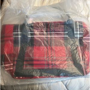 NWT and still in original packaging Victoria Secret red black plaid tote purse